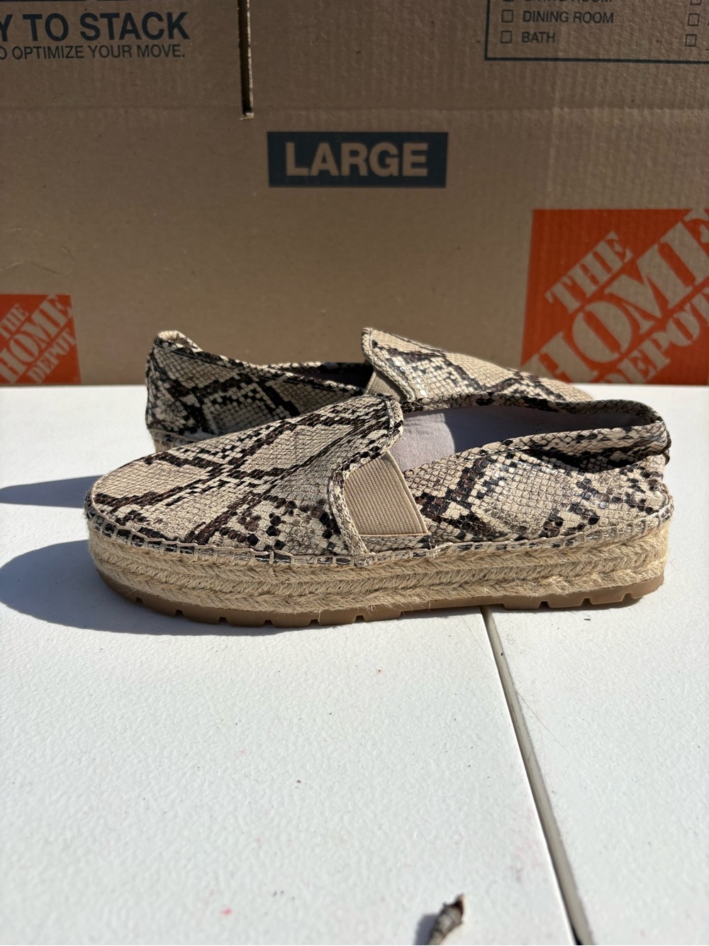 Circus By Sam Edelman Cora Snakeprint Espadrille Flats Size 10